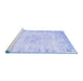 Sideview of Machine Washable Persian Blue Traditional Rug, wshtr3540blu