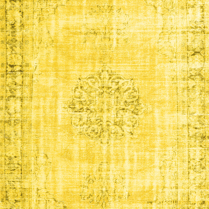 Machine Washable Persian Yellow Traditional Rug, wshtr3540yw