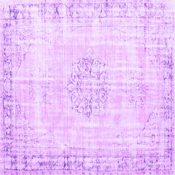 Square Machine Washable Persian Purple Traditional Area Rugs, wshtr3540pur