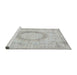 Sideview of Machine Washable Traditional Dark Gray Rug, wshtr3541