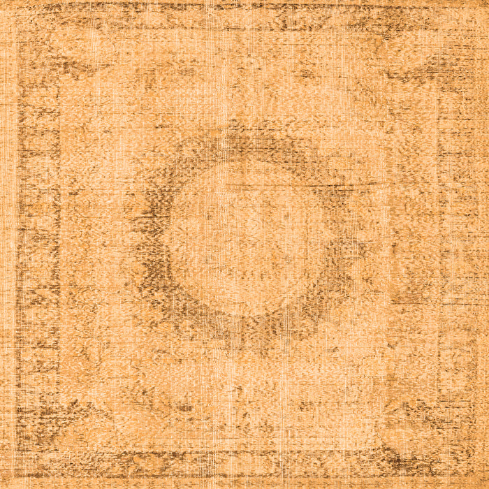 Round Machine Washable Persian Orange Traditional Area Rugs, wshtr3541org