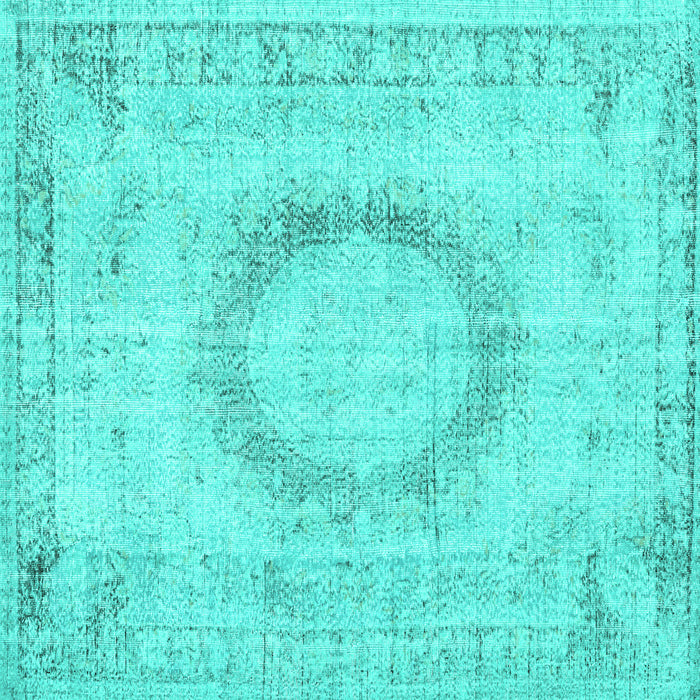 Square Machine Washable Persian Turquoise Traditional Area Rugs, wshtr3541turq