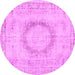 Round Persian Pink Traditional Rug, tr3541pnk