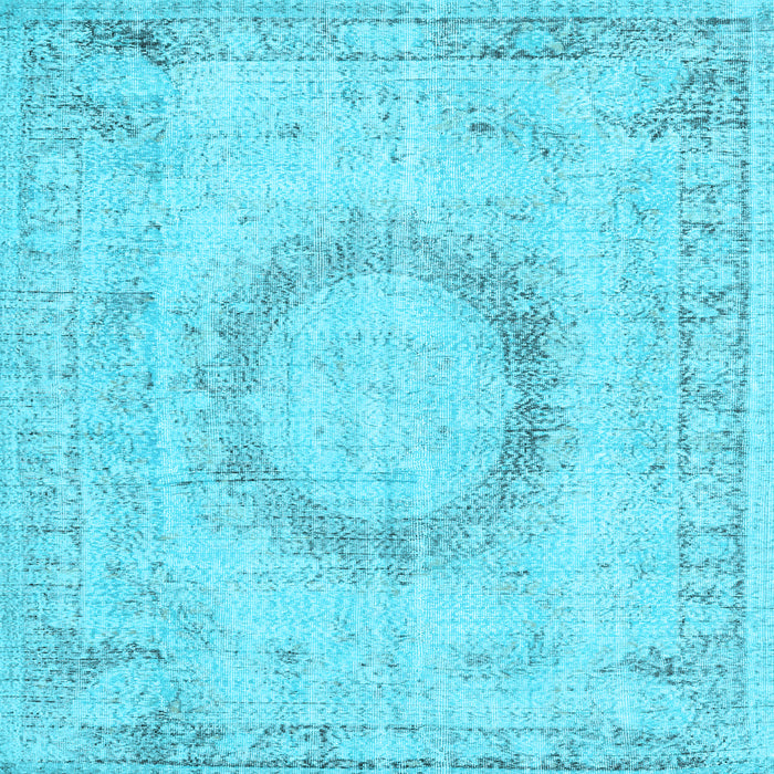 Square Machine Washable Persian Light Blue Traditional Rug, wshtr3541lblu