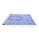 Sideview of Machine Washable Persian Blue Traditional Rug, wshtr3541blu