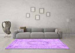 Machine Washable Persian Purple Traditional Area Rugs in a Living Room, wshtr3541pur