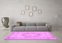 Machine Washable Persian Pink Traditional Rug, wshtr3541pnk