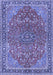 Machine Washable Persian Blue Traditional Rug, wshtr3542blu