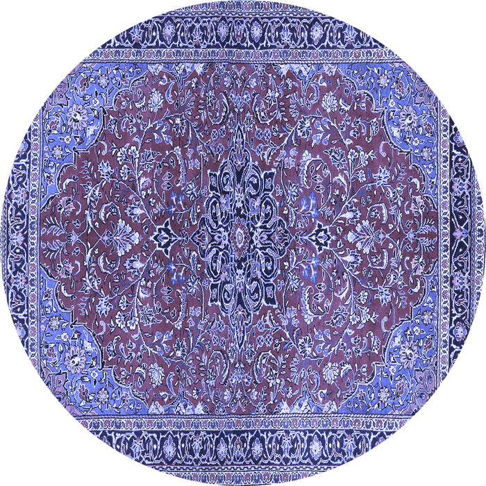 Round Persian Blue Traditional Rug, tr3542blu