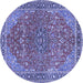 Round Persian Blue Traditional Rug, tr3542blu