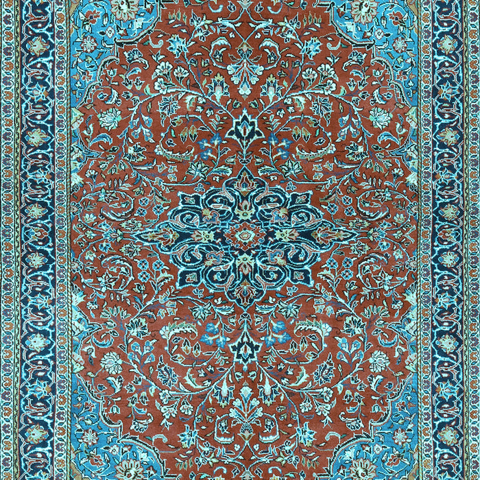 Machine Washable Persian Light Blue Traditional Rug, wshtr3542lblu