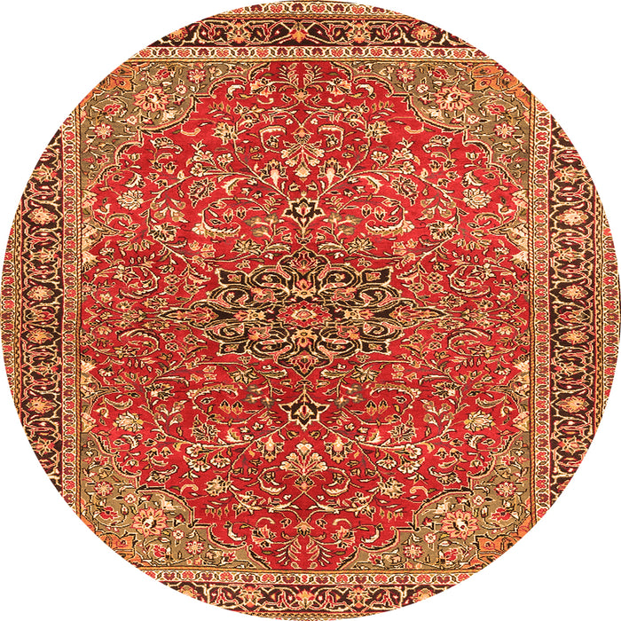 Square Persian Orange Traditional Rug, tr3542org