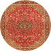 Square Persian Orange Traditional Rug, tr3542org