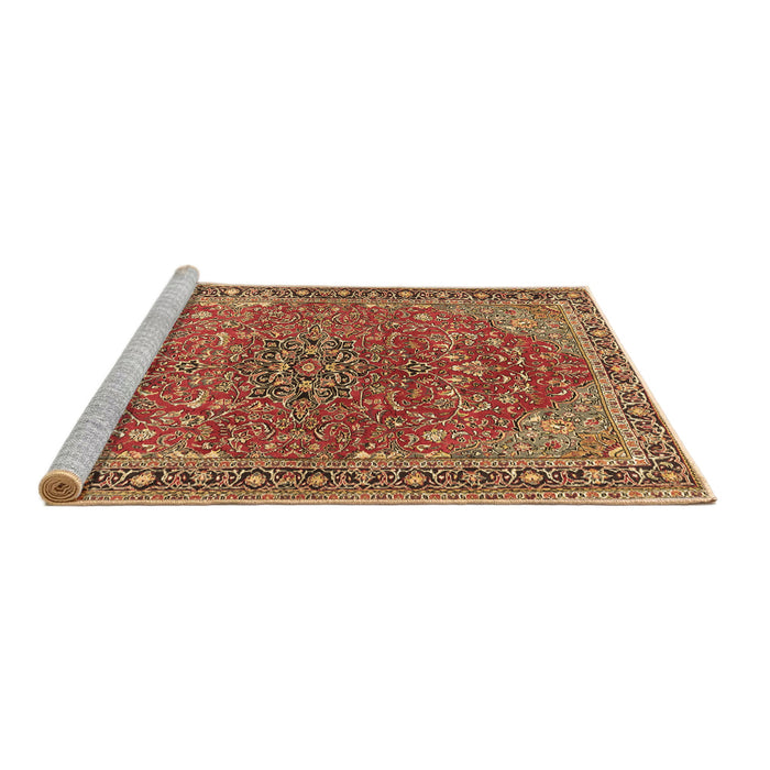 Sideview of Machine Washable Persian Brown Traditional Rug, wshtr3542brn