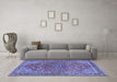 Machine Washable Persian Blue Traditional Rug in a Living Room, wshtr3542blu