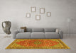 Machine Washable Persian Yellow Traditional Rug in a Living Room, wshtr3542yw