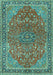 Machine Washable Persian Turquoise Traditional Area Rugs, wshtr3542turq