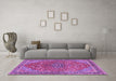 Machine Washable Persian Purple Traditional Area Rugs in a Living Room, wshtr3542pur