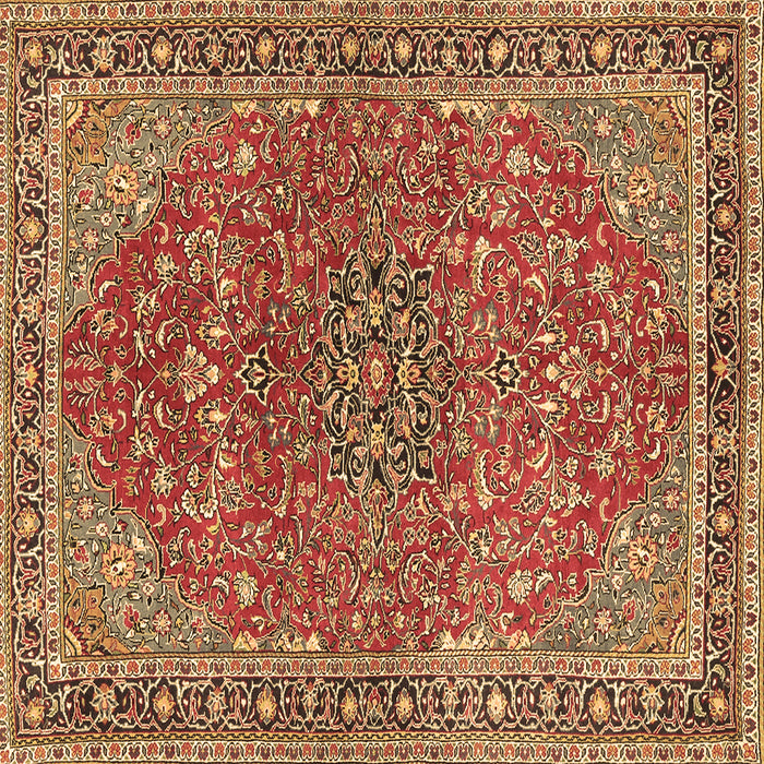 Square Machine Washable Persian Brown Traditional Rug, wshtr3542brn