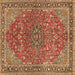 Square Persian Brown Traditional Rug, tr3542brn