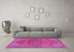 Machine Washable Persian Pink Traditional Rug in a Living Room, wshtr3542pnk