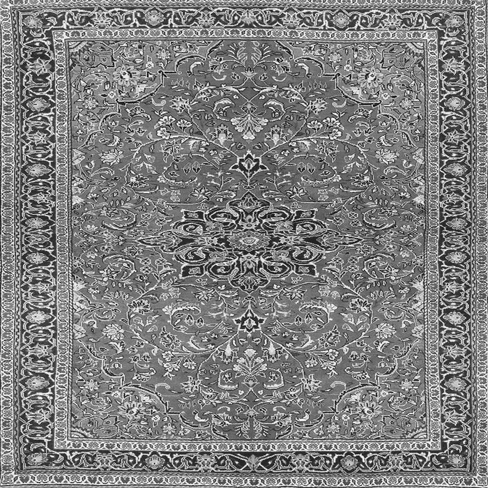 Round Machine Washable Persian Gray Traditional Rug, wshtr3542gry