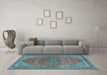 Machine Washable Persian Light Blue Traditional Rug in a Living Room, wshtr3542lblu