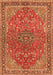 Serging Thickness of Machine Washable Persian Orange Traditional Area Rugs, wshtr3542org