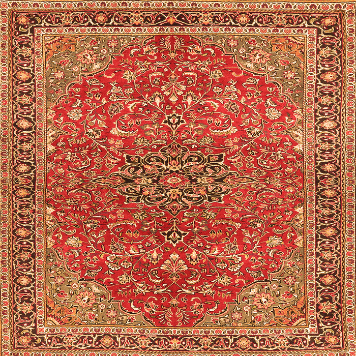 Serging Thickness of Persian Orange Traditional Rug, tr3542org