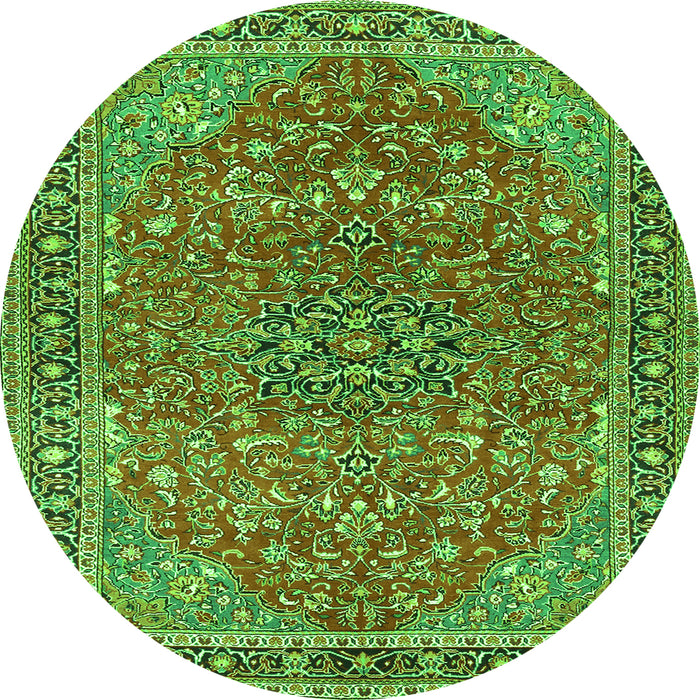 Machine Washable Persian Green Traditional Area Rugs, wshtr3542grn