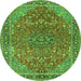 Machine Washable Persian Green Traditional Area Rugs, wshtr3542grn