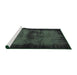 Sideview of Machine Washable Traditional Charcoal Black Rug, wshtr3543