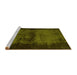 Sideview of Machine Washable Persian Yellow Traditional Rug, wshtr3543yw