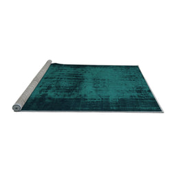 Sideview of Machine Washable Persian Light Blue Traditional Rug, wshtr3543lblu