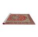 Sideview of Machine Washable Traditional Fire Brick Red Rug, wshtr3544