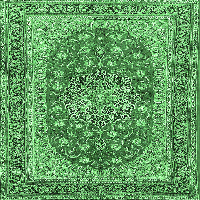 Square Persian Emerald Green Traditional Rug, tr3544emgrn