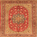 Serging Thickness of Persian Orange Traditional Rug, tr3544org