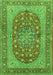 Serging Thickness of Machine Washable Persian Green Traditional Area Rugs, wshtr3544grn