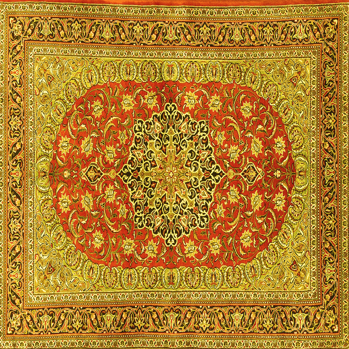 Square Persian Yellow Traditional Rug, tr3544yw