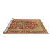 Sideview of Machine Washable Persian Brown Traditional Rug, wshtr3544brn