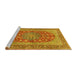 Sideview of Machine Washable Persian Yellow Traditional Rug, wshtr3544yw