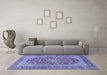 Machine Washable Persian Blue Traditional Rug in a Living Room, wshtr3544blu