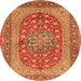 Square Persian Orange Traditional Rug, tr3544org
