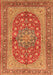 Serging Thickness of Machine Washable Persian Orange Traditional Area Rugs, wshtr3544org