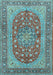 Machine Washable Persian Light Blue Traditional Rug, wshtr3544lblu