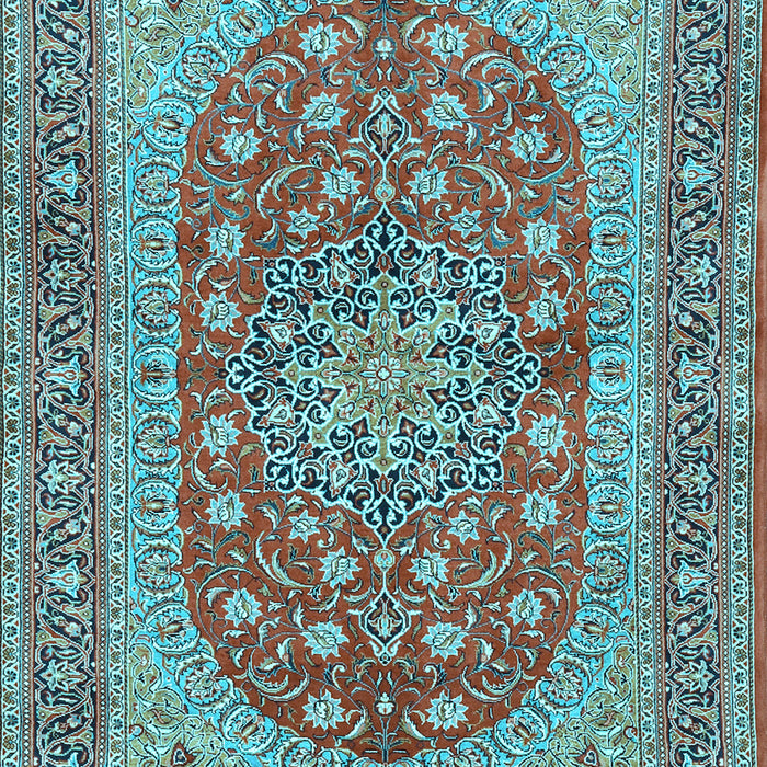 Machine Washable Persian Light Blue Traditional Rug, wshtr3544lblu