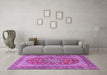 Machine Washable Persian Purple Traditional Area Rugs in a Living Room, wshtr3544pur