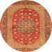 Machine Washable Persian Orange Traditional Area Rugs, wshtr3544org