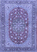 Machine Washable Persian Blue Traditional Rug, wshtr3544blu