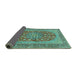 Sideview of Persian Turquoise Traditional Rug, tr3544turq